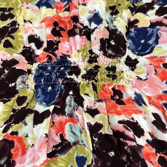 Maeve by Anthropologie Pansy Field Floral Peplum Peasant 3/4 Sleeve Top Size 4 - Picture 7 of 7